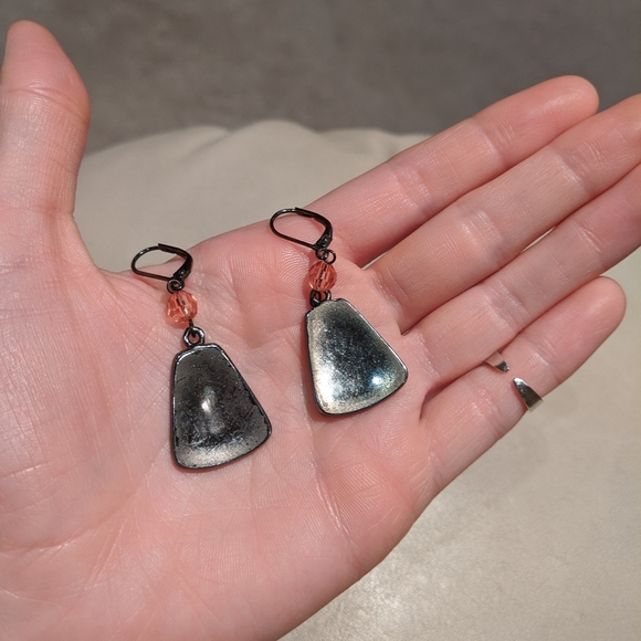 💍Jazzy pink and cream earrings - Picture 4 of 4